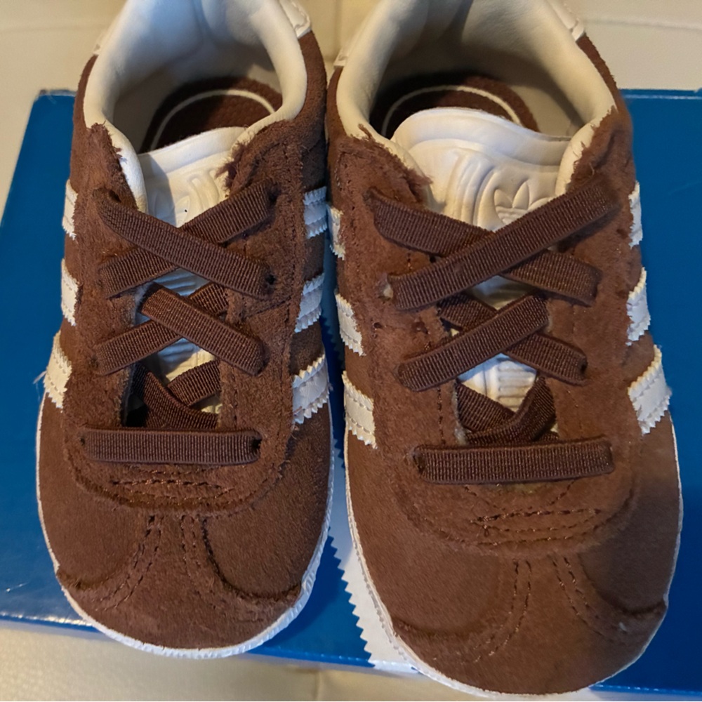 Adidas Kids Brown and White Sneakers